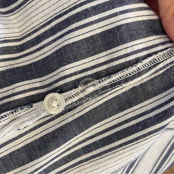 Catherines Button Up Blouse Women’s 2XL Smocked Striped 3/4 Sleeves Embroidered - Picture 7 of 10